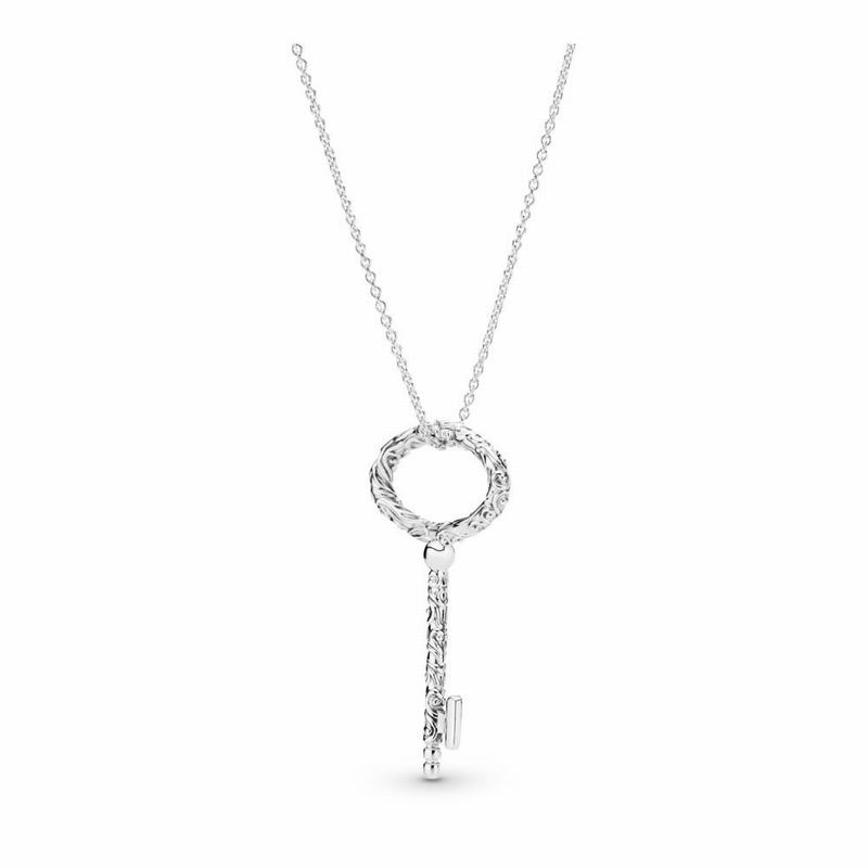 Pandora Regal Key Necklace - Sterling Silver/Silicone - Canada | DG2811JF